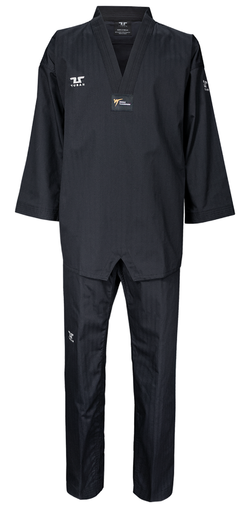 Tusah Black Terra Taekwondo Uniform - WT Approved